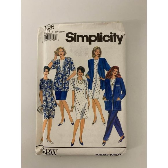 Vintage 1992 Simplicity Sewing Pattern 7896 Womens Pants Skirt Dress Tunic Jacke - Picture 1 of 6